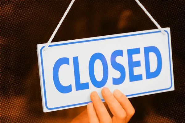 Closed Sign Blue